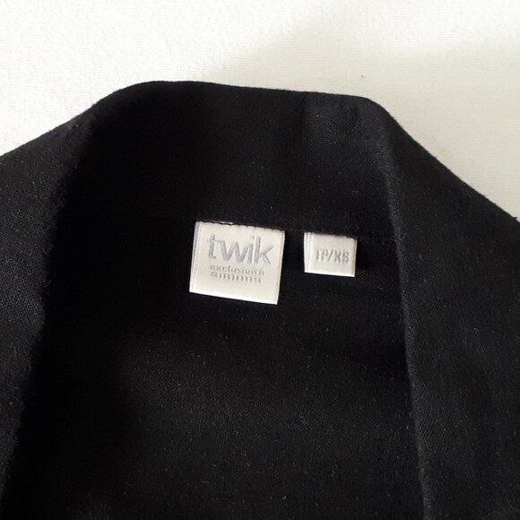 EUC Twik Simons black double breasted linen blend lightweight blazer, XS - Picture 3 of 13